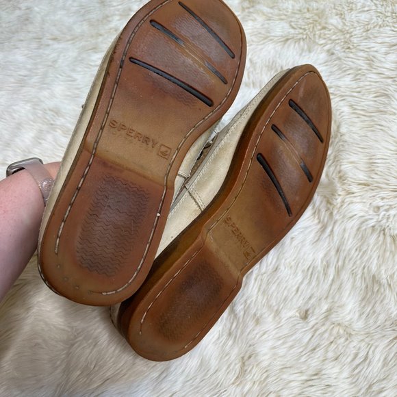 Sperry White/Tan Leather Boat Shoes Men's 12M - Picture 8 of 8